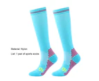 1 Pair Training Socks High Elasticity Bouncy Good Breathability Foot Protector Unisex Running Compression Socks Stockings for Sport-Lake Blue