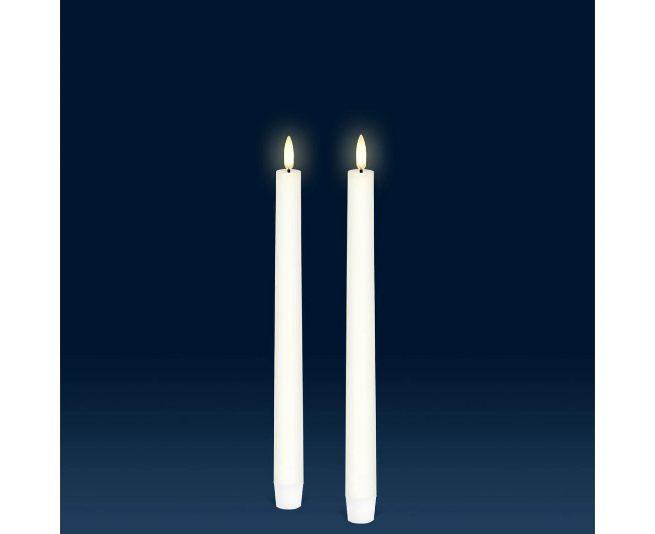 Uyuni Lighting Taper Flameless Candles 2 Pack 2.3 x 25 cm - Classic Ivory IV02325-2