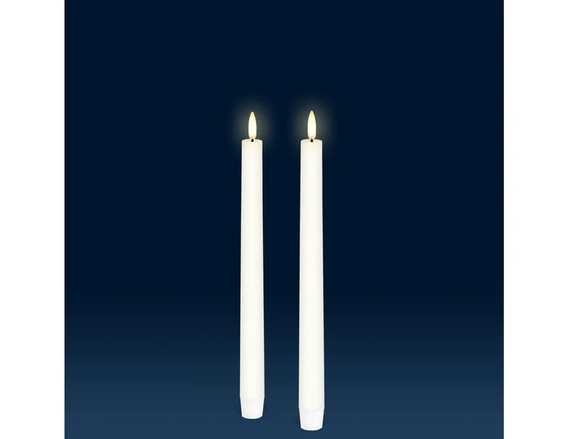 Uyuni Lighting Taper Flameless Candles 2 Pack 2.3 x 25 cm - Classic Ivory IV02325-2