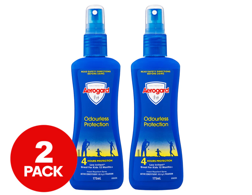 2 x Aerogard Odourless Protection Spray 175mL