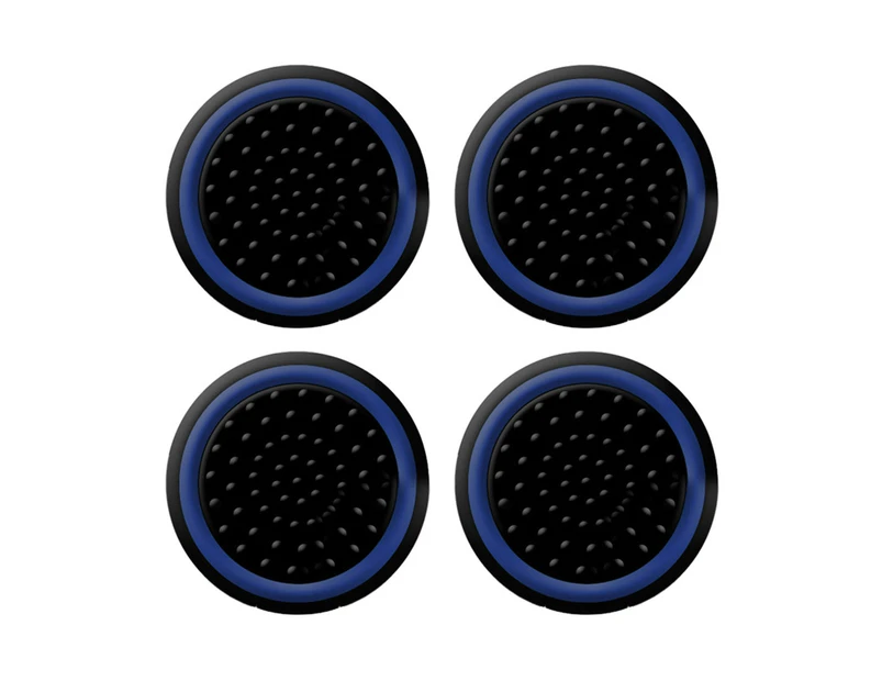 Colorfulstore 4Pcs Controller Thumb Silicone Stick Grip Cap Cover for PS3 PS4 XBOX ONE-Black + Dark Blue