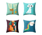 Cartoon Animal Lion Cat Shark Throw Pillow Case Cushion Cover Home Sofa Decor-13#