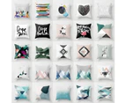 Letter Flower Geometric Pattern Throw Pillow Case Cushion Cover Home Sofa Decor-6 White Caipe Diem