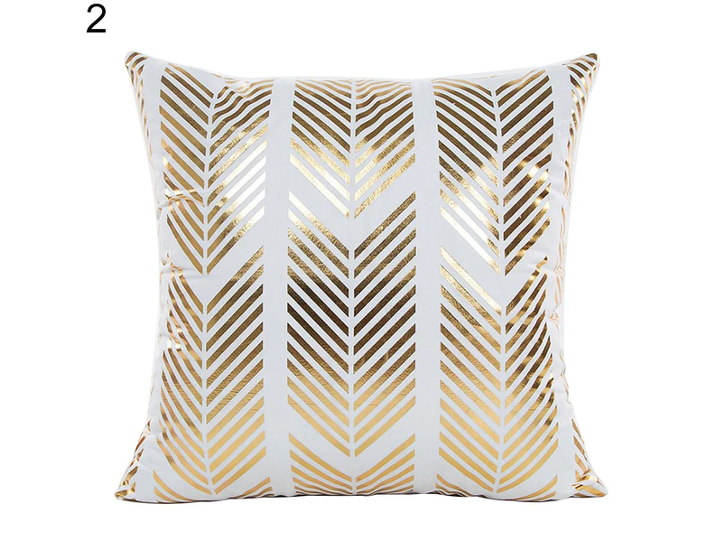 Gold Foil Printing Cushion Cover Decorative Sofa Bed Fashion Throw Pillow Case-2#