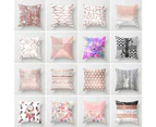 Decorative Throw Pillow Case Geometric Striped Flower Home Sofa Cushion Cover-8#