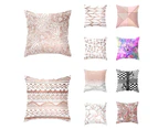 Decorative Throw Pillow Case Geometric Striped Flower Home Sofa Cushion Cover-7#
