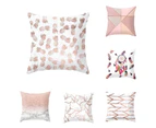 Decorative Throw Pillow Case Geometric Striped Flower Home Sofa Cushion Cover-7#