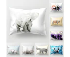 Animal Smart Elephant Throw Pillow Case Sofa Bed Cushion Cover Home Cafe Decor-6#