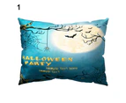 Decoration Peach Skin Rectangular Happy Halloween Bat Pillow Case Cushion Cover-15#