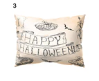 Decoration Peach Skin Rectangular Happy Halloween Bat Pillow Case Cushion Cover-15#