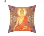 Indian Elephant Ganesha Buddha Waist Cushion Pillow Case Cover Sofa Home Decor-6#
