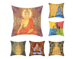 Indian Elephant Ganesha Buddha Waist Cushion Pillow Case Cover Sofa Home Decor-15#