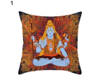Indian Elephant Ganesha Buddha Waist Cushion Pillow Case Cover Sofa Home Decor-13#
