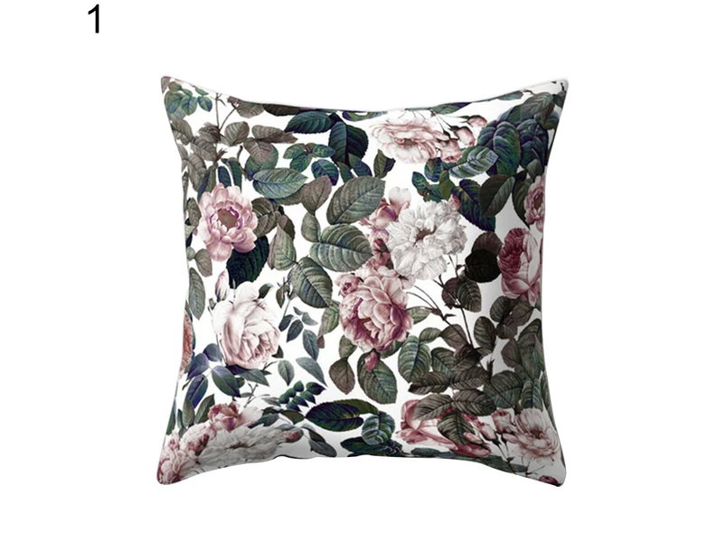 Fashion Flower Green Leaves Cushion Cover Pillow Case Car Home Bed Sofa Decor-1#
