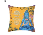 Indian Elephant Ganesha Buddha Waist Cushion Pillow Case Cover Sofa Home Decor-6#