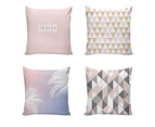 Nordic Geometric Grid Leaves Pillow Case Sofa Cafe Decor Zipper Cushion Cover-7#