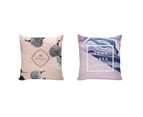 Nordic Geometric Grid Leaves Pillow Case Sofa Cafe Decor Zipper Cushion Cover-7#