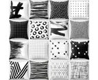 Modern Black and White Geometric Print Cushion Cover Sofa Decor Pillow Case-9#