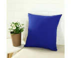 Plain Solid Color Throw Pillow Case Home Sofa Linen Cotton Square Cushion Cover-Black