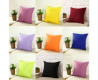 Plain Solid Color Throw Pillow Case Home Sofa Linen Cotton Square Cushion Cover-Red
