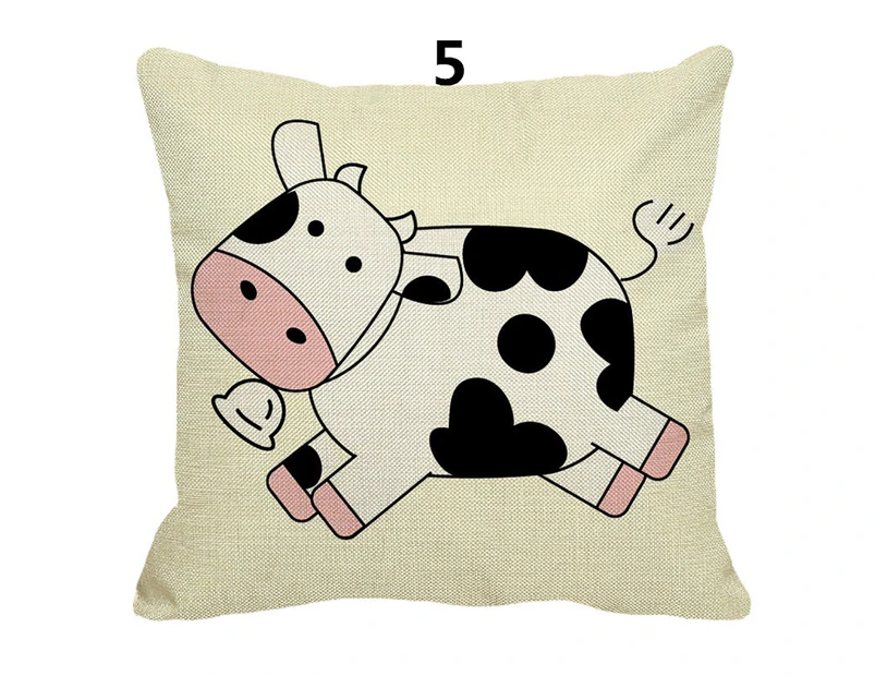 Fashion Home Decorative Covers Cartoon Cow Pillow Cases Sofa Bedroom Pillowcases-5#