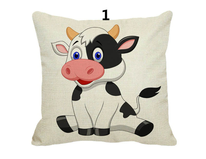 Fashion Home Decorative Covers Cartoon Cow Pillow Cases Sofa Bedroom Pillowcases-1#