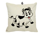 Fashion Home Decorative Covers Cartoon Cow Pillow Cases Sofa Bedroom Pillowcases-7#