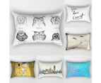 Funny Owl Letter Dolphin Pillow Case Bedroom Sofa Decor Throw Cushion Cover-1#