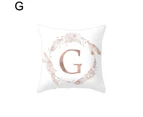 Flower Floral Letter Throw Pillow Case Sofa Bed Home Car Decor Cushion Cover-G