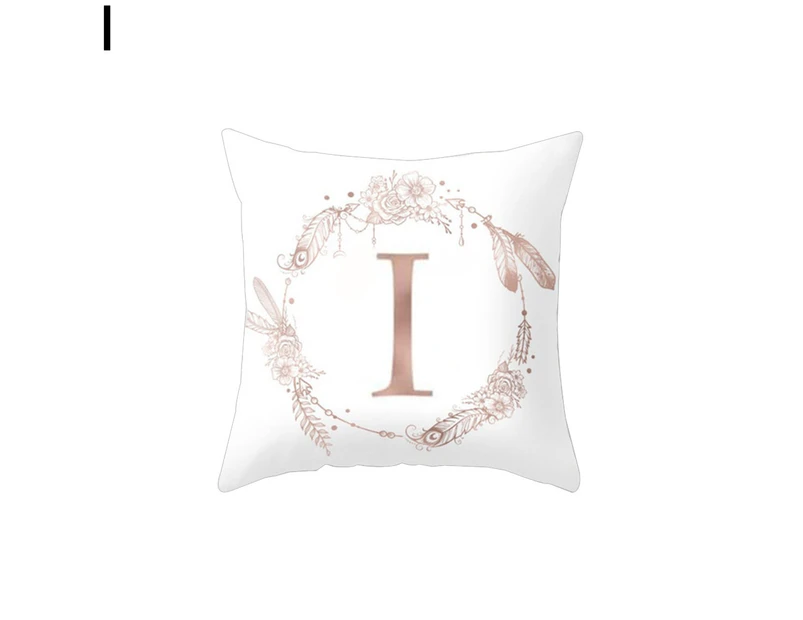 Flower Floral Letter Throw Pillow Case Sofa Bed Home Car Decor Cushion Cover-I
