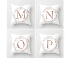 Flower Floral Letter Throw Pillow Case Sofa Bed Home Car Decor Cushion Cover-M
