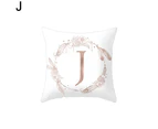 Flower Floral Letter Throw Pillow Case Sofa Bed Home Car Decor Cushion Cover-J
