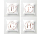 Flower Floral Letter Throw Pillow Case Sofa Bed Home Car Decor Cushion Cover-I