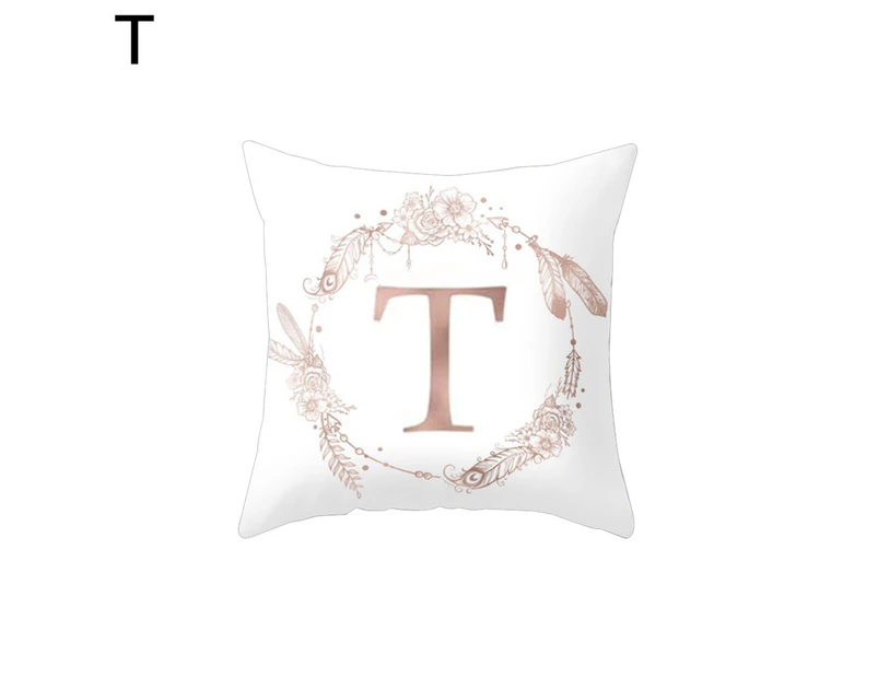 Flower Floral Letter Throw Pillow Case Sofa Bed Home Car Decor Cushion Cover-T