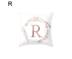 Flower Floral Letter Throw Pillow Case Sofa Bed Home Car Decor Cushion Cover-R