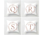 Flower Floral Letter Throw Pillow Case Sofa Bed Home Car Decor Cushion Cover-J