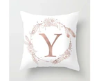 Flower Floral Letter Throw Pillow Case Sofa Bed Home Car Decor Cushion Cover-U