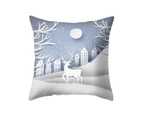 Centaurus Store Cushion Cover Snowflake Christmas Tree Elk Letters Decoration Polyester Cartoon Cushion Case-5#
