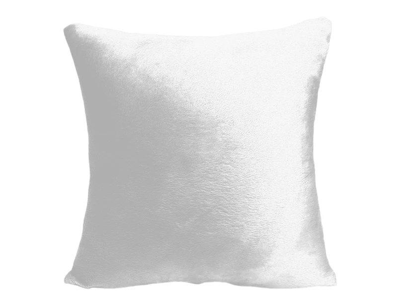 Solid Color Throw Pillow Case Breathable Flannel Hidden Zipper Cushion Case Home Decor-White