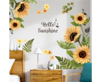 2Pcs Wall Stickers Eye-catching Waterproof PVC Sunflower Sticker Plants Window Wall Decals for Home