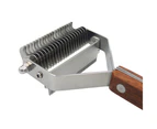 Dog Knotting Comb with Wooden Handle Dual-purpose Stainless Steel