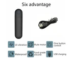 USB 10 Vibration Frequency Vibrator Waterproof Massager Women G Spot Sex Toy-Black