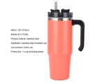 1 Set 600ml/900ml Insulated Cup Portable Heat Resistant Stainless Steel Thermal Double Layer Cup with Straw for Car