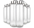 12 x GLASS WATER BOTTLE 500mL | Reusable Glass Drink Bottle w/ Leak Proof Lid for Juicing, Water, Smoothie, Glass Juice Bottles