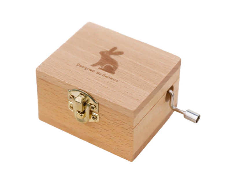 Animal/Tower/Sailboat Design Carved Mini Wooden Music Box Kids Birthday Gift-1#