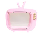 Money Box TV Shape Transparent MDF Adorable Attractive Saving Bank for Children-Pink