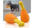 Centaurus Chicken Leg Puppy Toy Elastic Interactive Toy PVC Squeaky Rubber Chicken Leg Pet Dog Toy for Home-Yellow