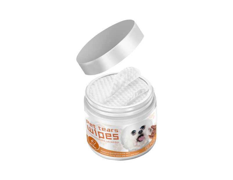 Centaurus 60Pcs/Box Pet Wet Wipes Moisture Soft Texture Disposable Deodorizing Pet Eyes Wet Wipes for Cat-Orange