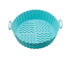 Baking Tray Wave Texture Binaural Handle Heat-resistant Oilproof Groove Design Round Silicone Tray for Kitchen