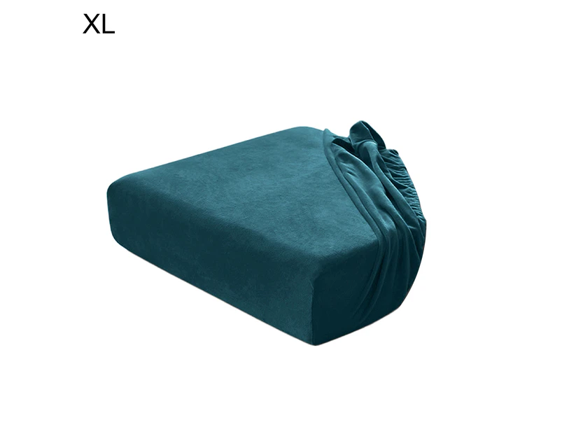 Sofa Seat Slipcover Anti Slip Elastic Polyester Stretch Chair Couch Cushion Cover for Home-Peacock Blue Size XL